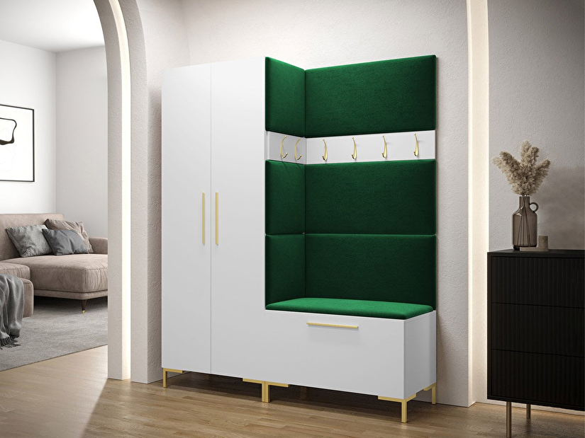 Set mobilier hol I Mirjan Futura (Alb + Verde închis)