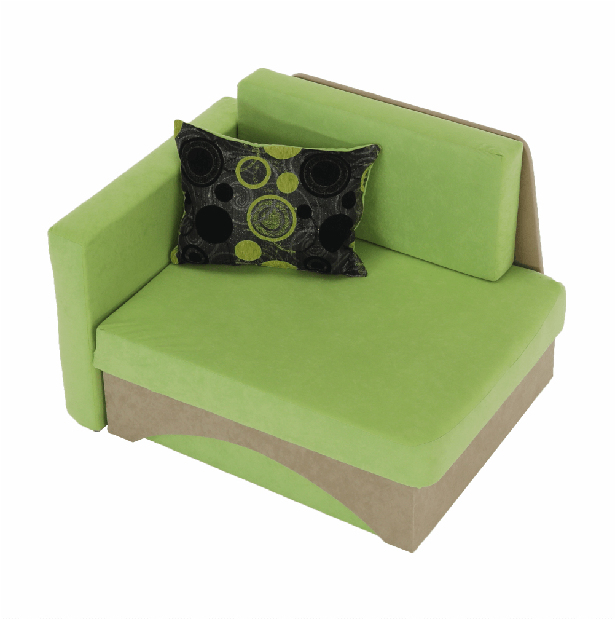 Canapea pentru copii Kubošík verde + bej (S) *resigilat