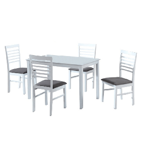 Set masă scaune pentru sufragerie Medo 1+4 (alb + gri) (pentru 4 persoane)