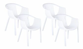 Set de 4 scaune de grădină Napza (alb)