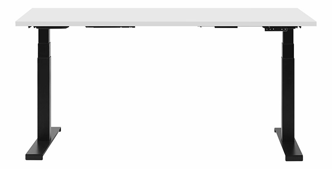 Masă de scris DESIRA II (160x72 cm) (alb + negru) (electric reglabil)