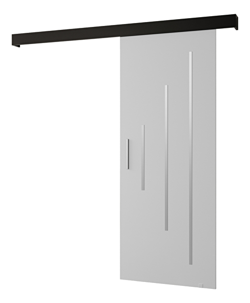 Uși culisante 90 cm Sharlene Y (alb mat + negru mat + argintiu)