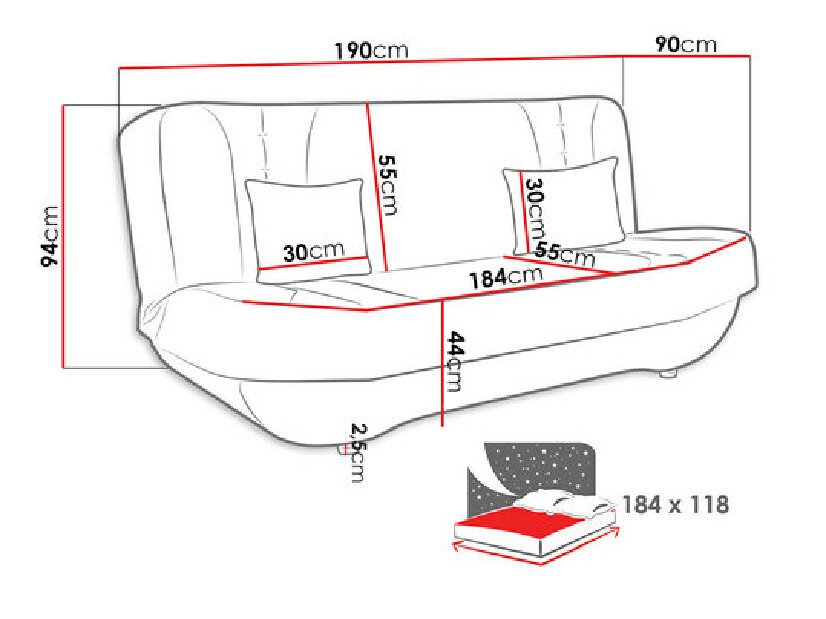 Canapea extensibilă Dahlia (Alova 04 + Alova 29)