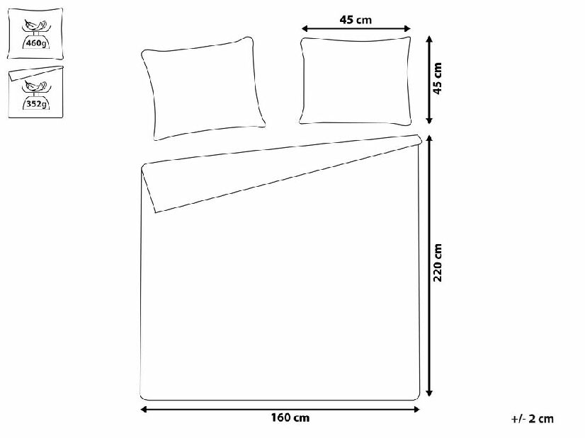 Set cuvertură pat și 2 perne 160 x 220 cm Asbjorn (gri)