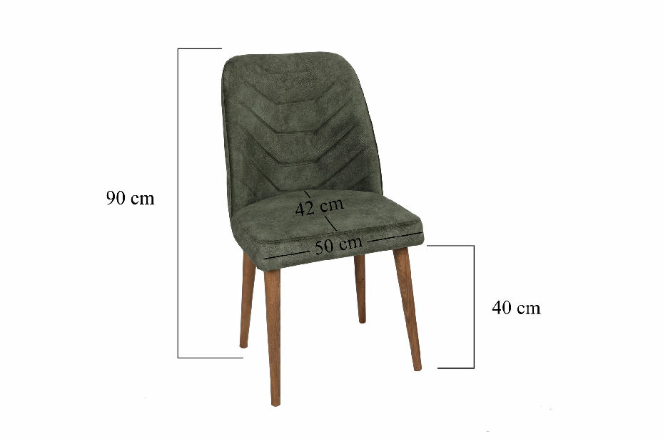 Set 2 scaune Dafne (Nuc + Verde închis)
