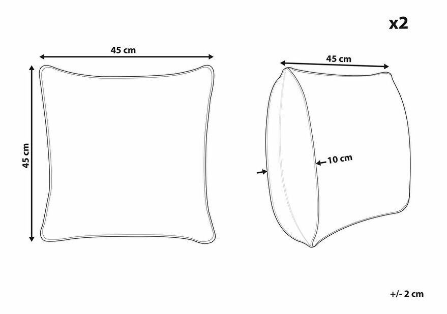 Set 2 buc perne decorative ⌀ 40 cm Molte (alb)