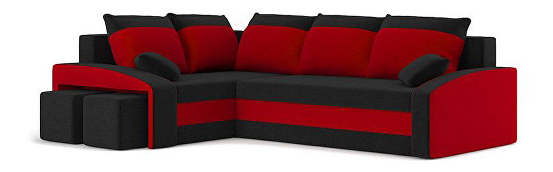 Colțar Gyan (negru + roșu) (cu taburete) (S)