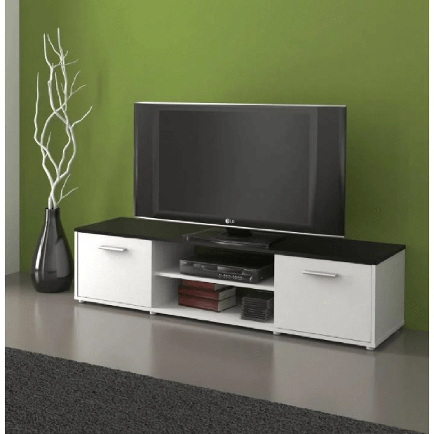 Masă TV/Dulap Zelia (negru+alb)