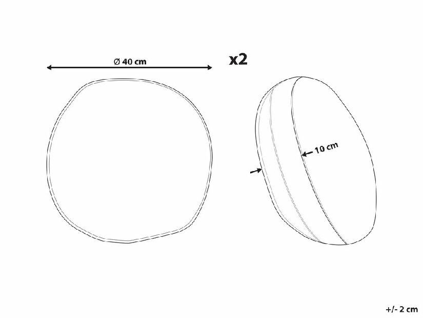 Set 2 buc perne decorative ⌀ 40 cm Pogi (bej)