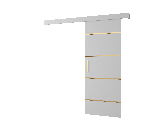 Uși culisante 90 cm Sharlene IV (alb mat + alb mat + auriu)