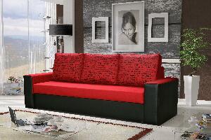 Canapea trei locuri Lavenda (Roșu + negru)