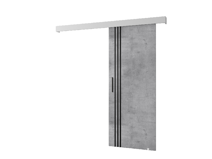 Uși culisante 90 cm Sharlene VI (beton + alb mat + negru)