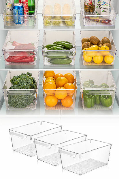 Organizator pentru frigider (3 buc.) Fresco 728 (transparent)