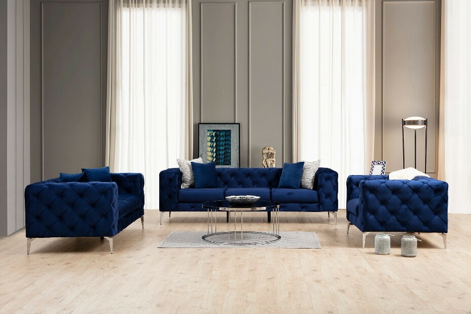 Canapea trei locuri- Asir Collo (albastru închis)