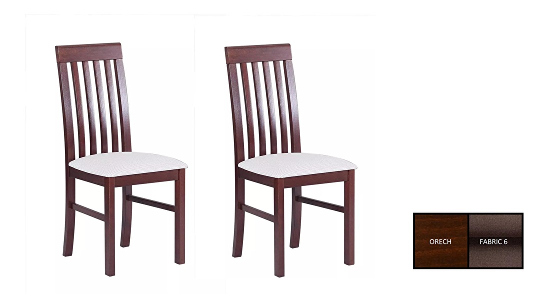 Set 2buc. scaune de sufragerie Fervis (nuc + maro) *resigilat
