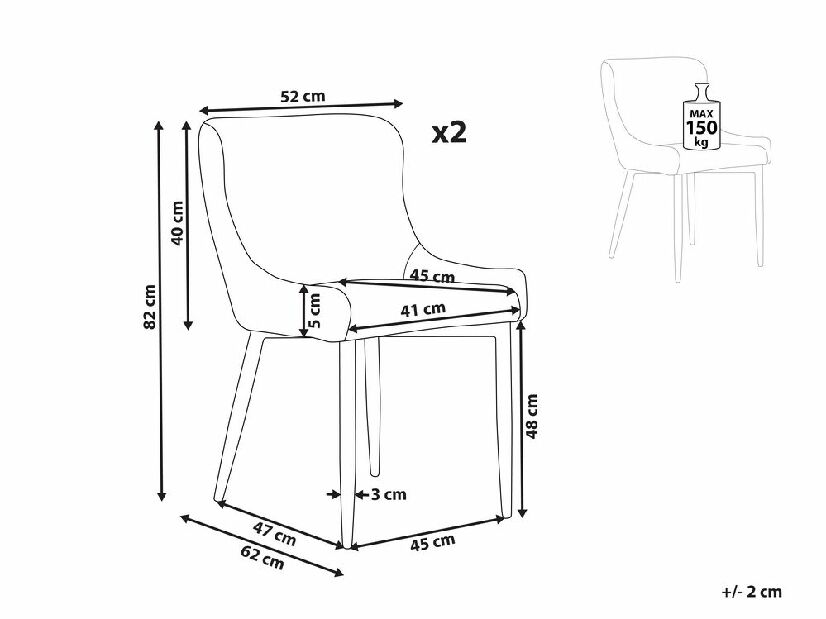 Set 2 buc scaun tip bar Ephraim (galben)