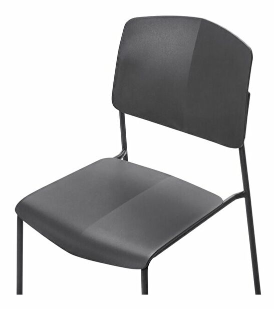 Set 4 buc scaun tip bar Augustino (negru)