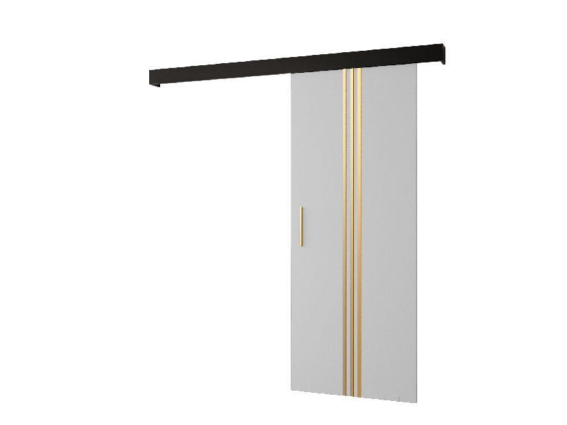 Uși culisante 90 cm Sharlene V (alb mat + negru mat + auriu)