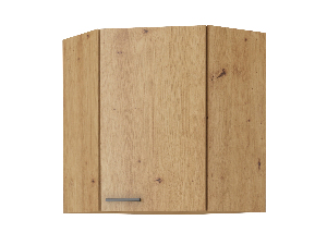 Dulap superior de colț, de bucătărie Miraluna (Stejar artisan + negru mat)