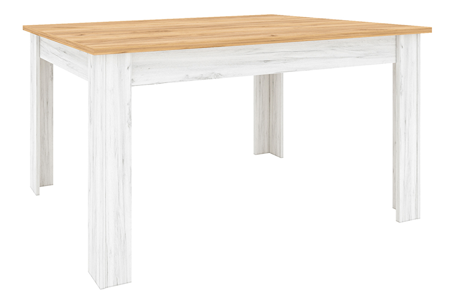 Masă de sufragerie (4 până la 8 persoane) Soleus (stejar craft auriu + stejar craft alb) *vânzare stoc