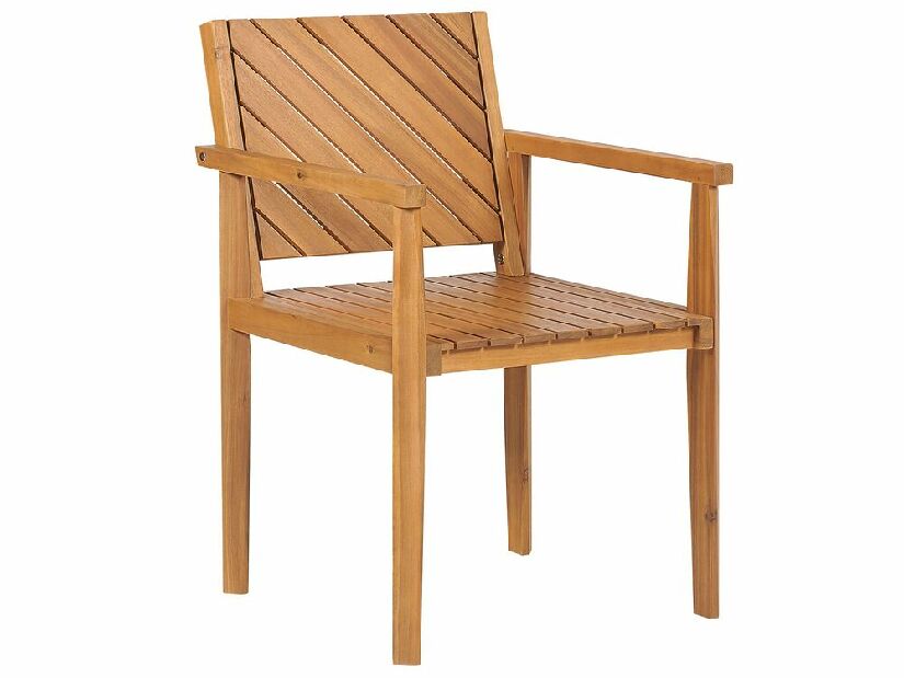 Set 4 buc scaune de grădină Blas (lemn deschis)