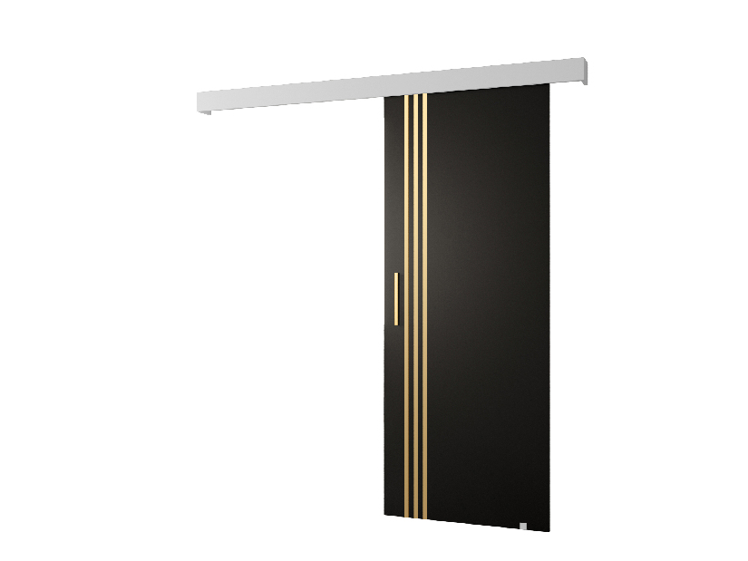 Uși culisante 90 cm Sharlene VI (negru mat + alb mat + auriu)