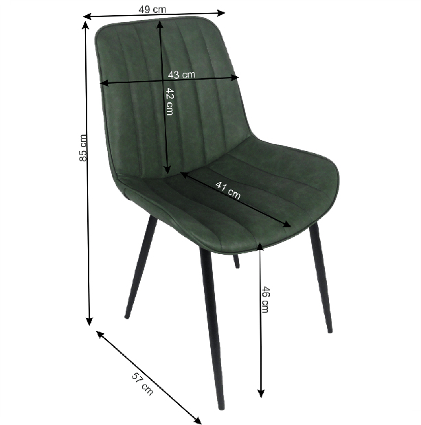 Set 2 buc. scaune de sufragerie Halana (verde) *vânzare stoc