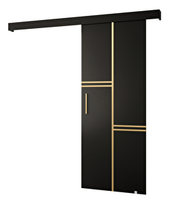 Uși culisante 90 cm Sharlene VIII (negru mat + negru mat + auriu)