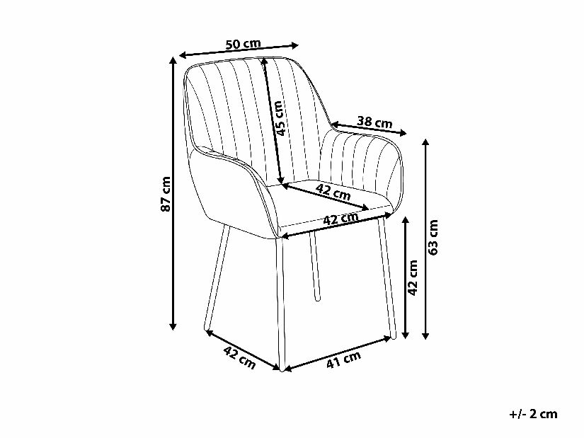 Set 2 buc. scaune pentru sufragerie Wolton (gri)