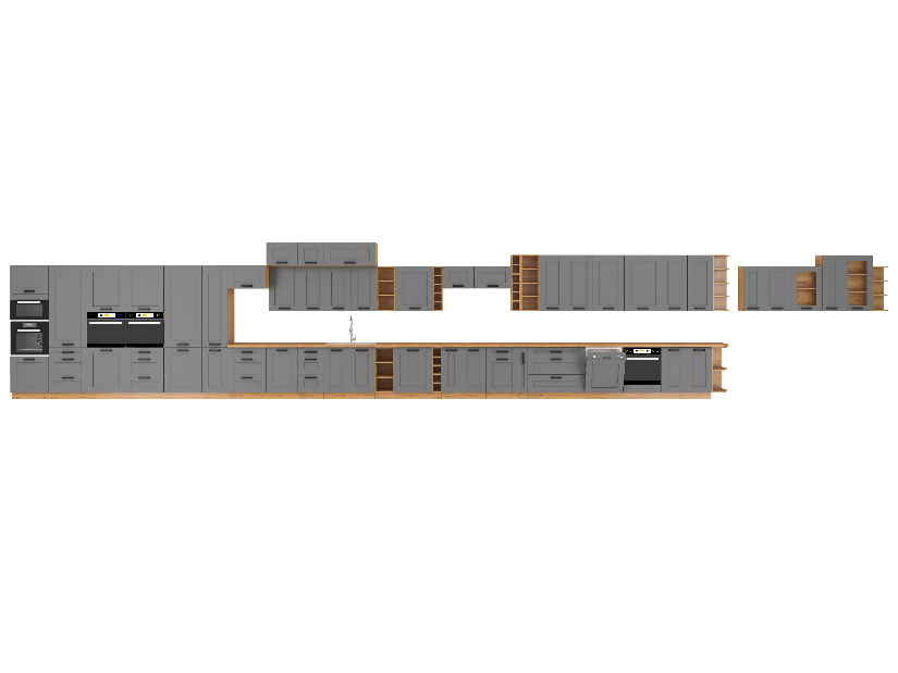 Dulap superior de bucătărie de colț Lucid 58 x 58 GN 90 1F (Stejar artisan + dustgrey)