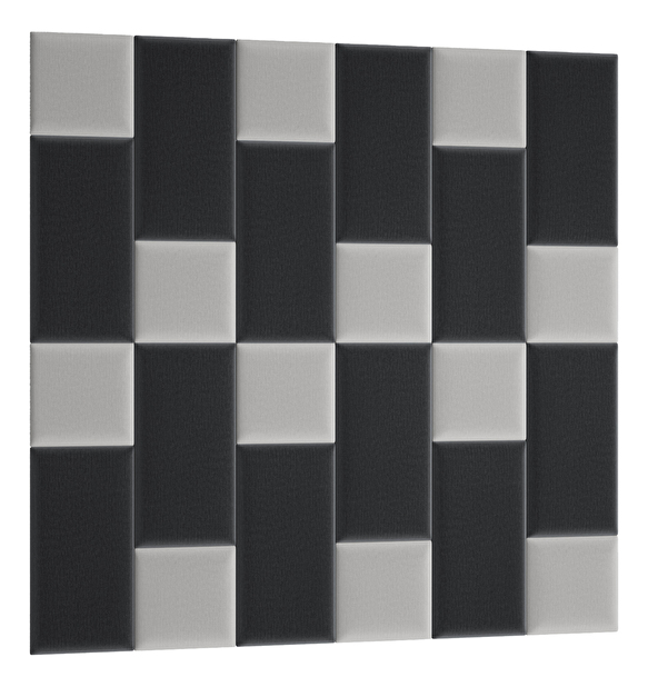 Set 24 panouri tapițate Quadra 180x180 cm (gri deschis + gri închis)