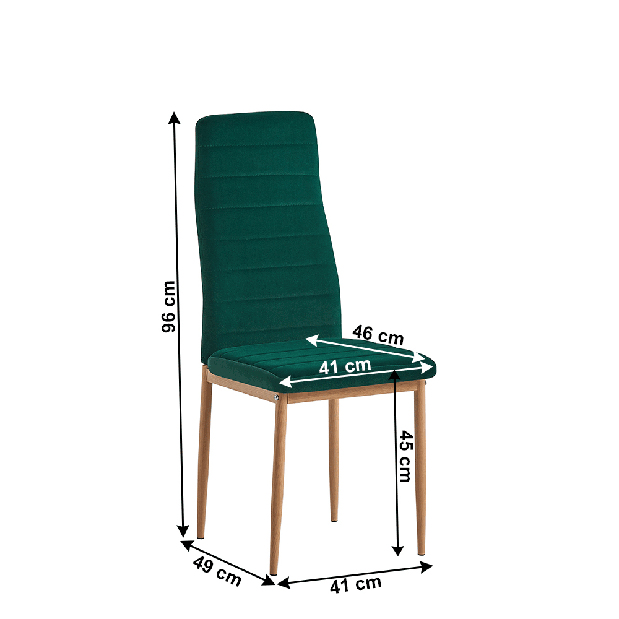 Set 2 buc scaune de sufragerie Antigone NEW (smaragd + Stejar) *vânzare