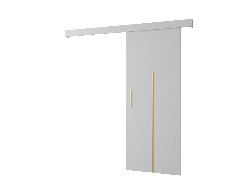 Uși culisante 90 cm Sharlene X (alb mat + alb mat + auriu)