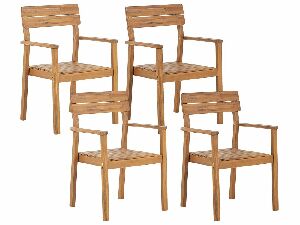 Set 2 buc scaune de grădină Fernanda (lemn salcâm deschis)