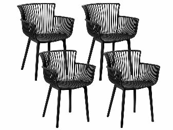 Set de 4 scaune de sufragerie Pexeso (negru)