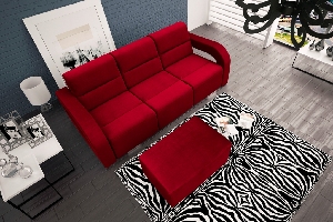 Canapea trei locuri Alison (Roșu) (cu taburete)