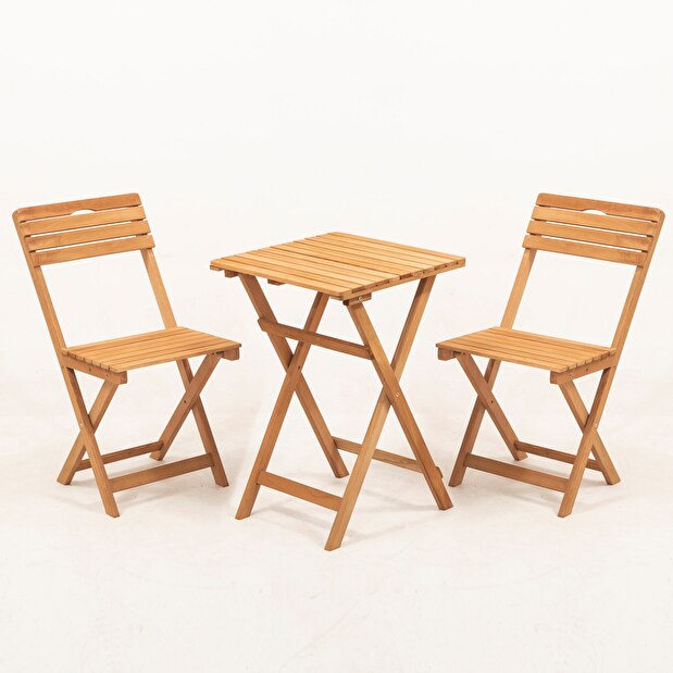 Set masă scaune de grădină (3 buc) Magnus (natural + crem)