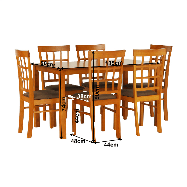 Set masă scaune pentru sufragerie Gris 1+6 (pentru 6 persoane)