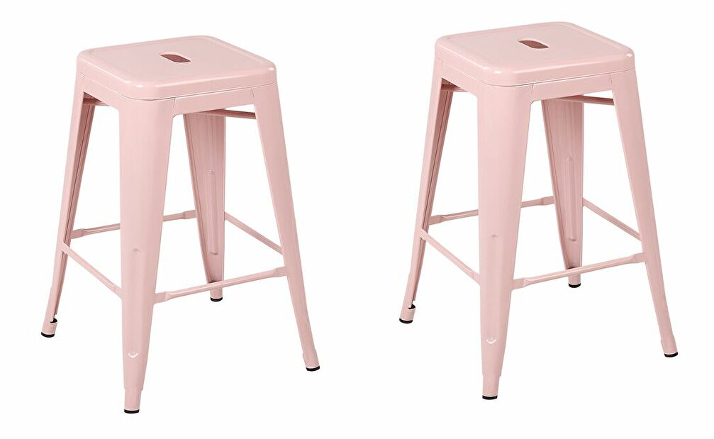 Set 2 buc scaune tip bar 60 cm Chloe (roz)