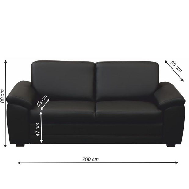 Canapea cu trei locuri Britella (negru) *resigilat