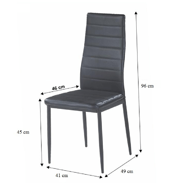 Set 2buc scaune sufragerie Collort nova (negru piele ecologică) *resigilat