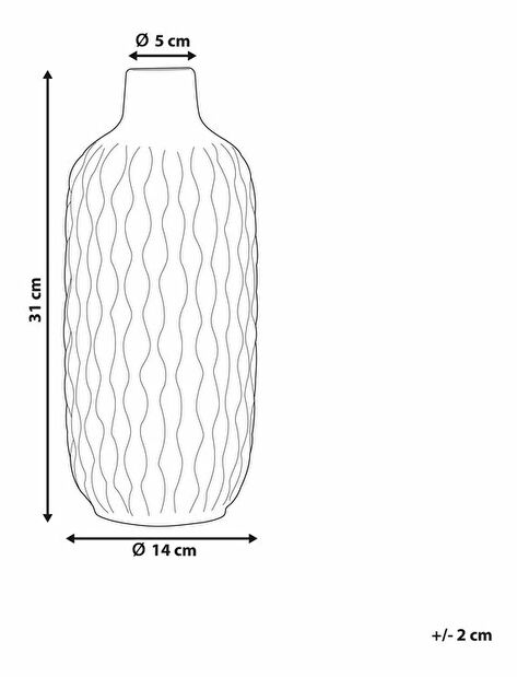 Vază ELON 31 cm (sticlă laminat) (alb)
