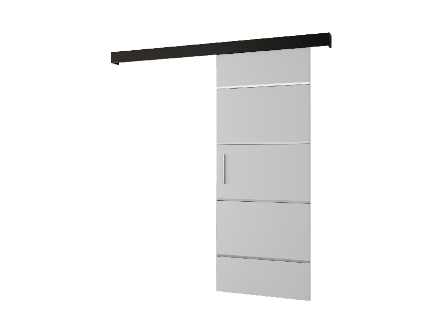 Uși culisante 90 cm Sharlene IV (alb mat + negru mat + argintiu)