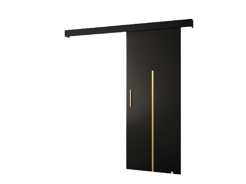Uși culisante 90 cm Sharlene X (negru mat + negru mat + auriu)