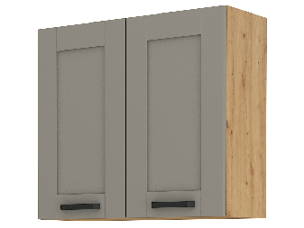 Dulap superior de bucătărie Lucid 80 G 72 2F (Stejar artisan + claygrey)