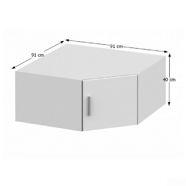 Suprastructură pentru dulap, de colț Izetta Typ 8 (alb)