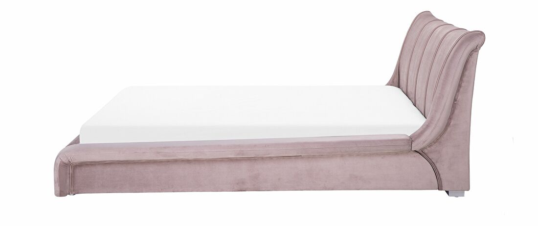Pat matrimonial 160 cm NICE (cu somieră) (roz catifea)