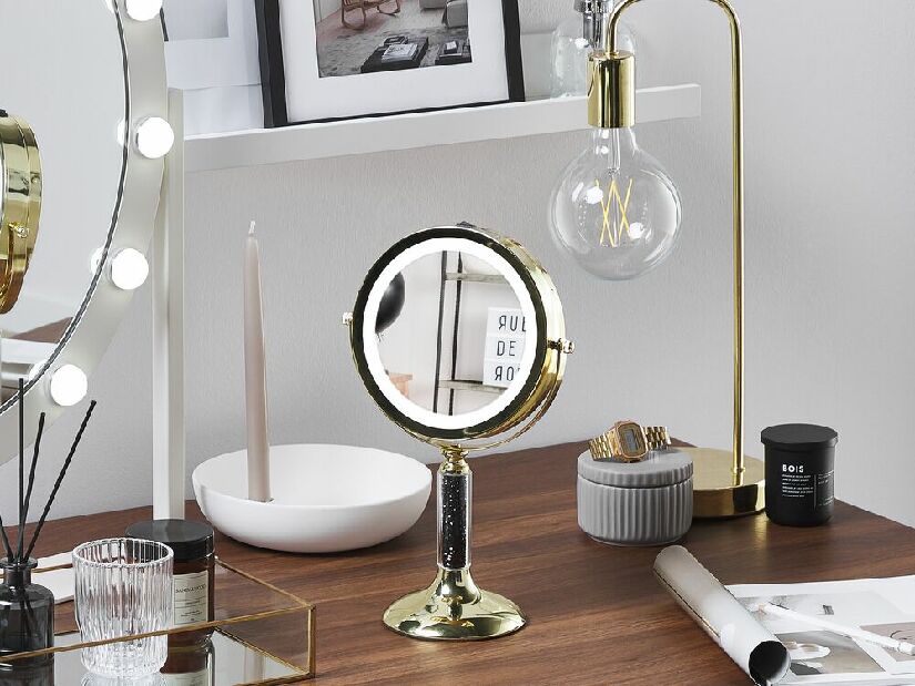 Oglindă cosmetică Brita (auriu) (cu iluminat LED)