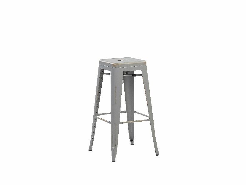 Set 2 buc. scaun tip bar CABOT (metal) (argintiu)