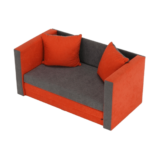 Canapea două locuri Kielina New (gri + portocaliu)